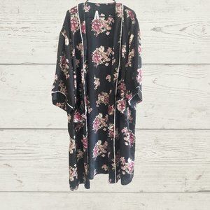 Black Floral Robe